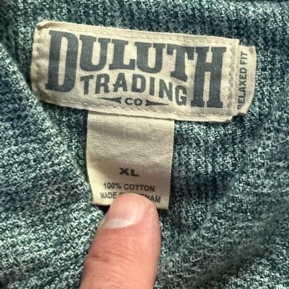 Duluth Trading Free Swingin Flannel Relaxed Fit Shirt Mens -Green - Men's Sz. XL - Picture 5 of 10